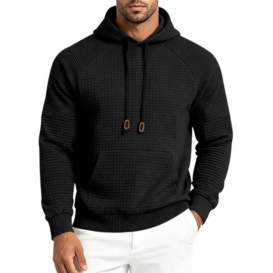 Herren Strukturierter Kapuzenpullover aus Waffeljersey mit Kängurutasche und Raglanärmeln Shop Nory
