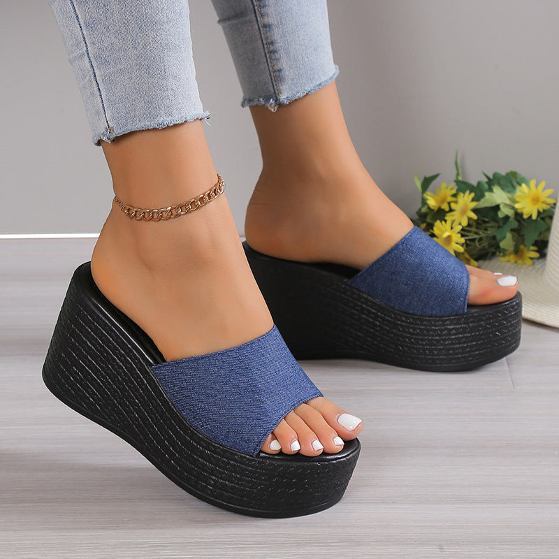 Damen Wedge-Sandaletten mit komfortabler Plattform und modischem Obermaterial