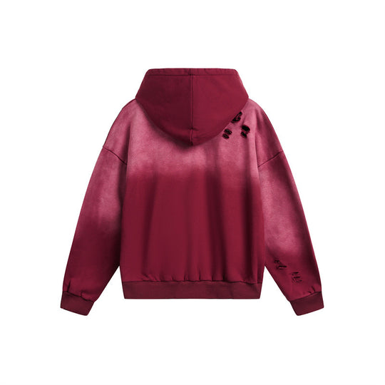 Unisex Oversize Kapuzenpullover mit Halbreißverschluss, Distressed-Details und Kängurutasche Shop Nory