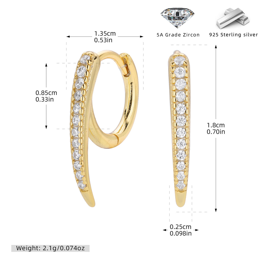 Damen Ohrhänger mit elegantem, spiralförmigem Design und funkelndem Zirkonbesatz Shop Nory