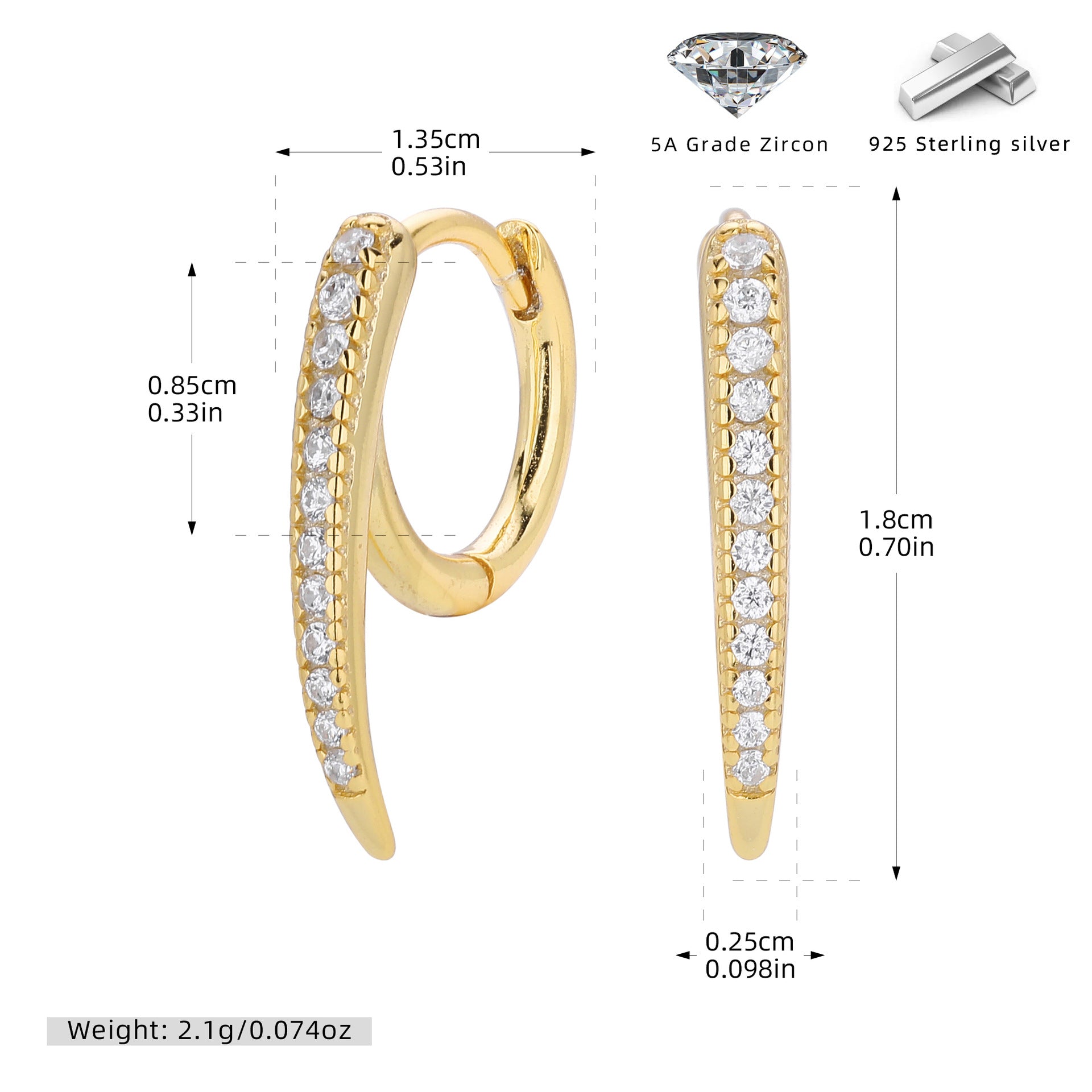 Damen Ohrhänger mit elegantem, spiralförmigem Design und funkelndem Zirkonbesatz Shop Nory