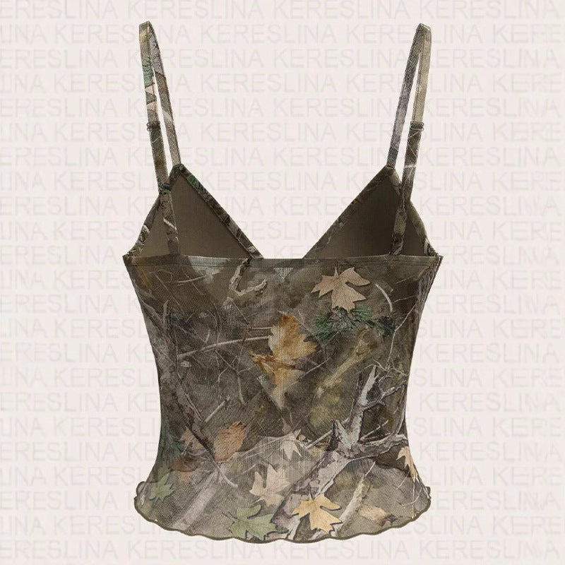Damen Camouflage Top Shopnory