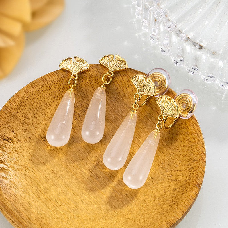 Damen elegante Tropfenohrringe mit feinem Goldakzent Shop Nory