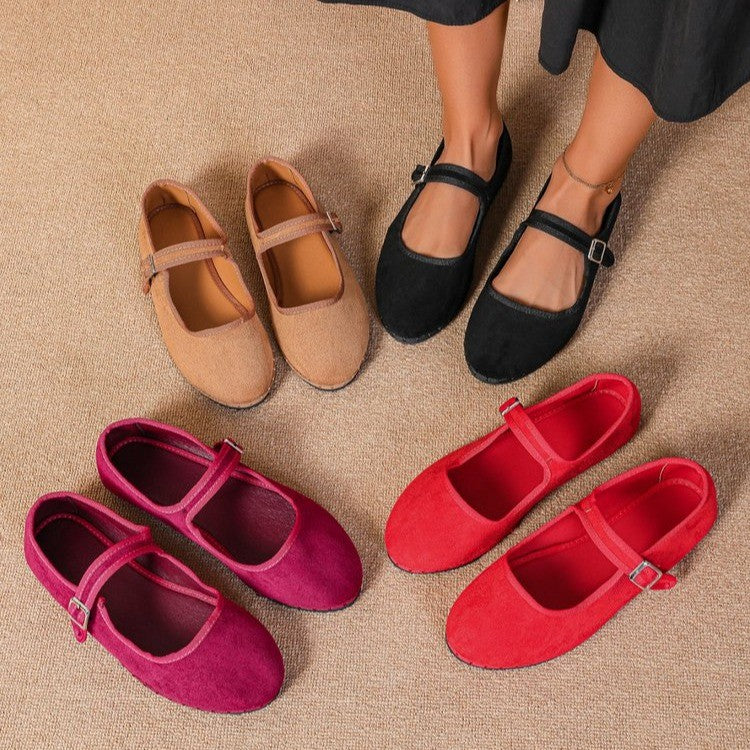 Damen Mocassins mit verstellbarem Riemen und weichem Obermaterial Shopnory