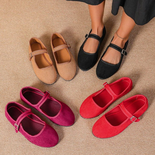 Damen Mocassins mit verstellbarem Riemen und weichem Obermaterial Shopnory