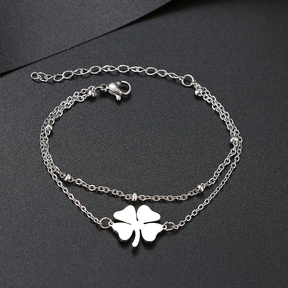 Damen Armband mit filigranem Kleeblatt-Design Shop Nory