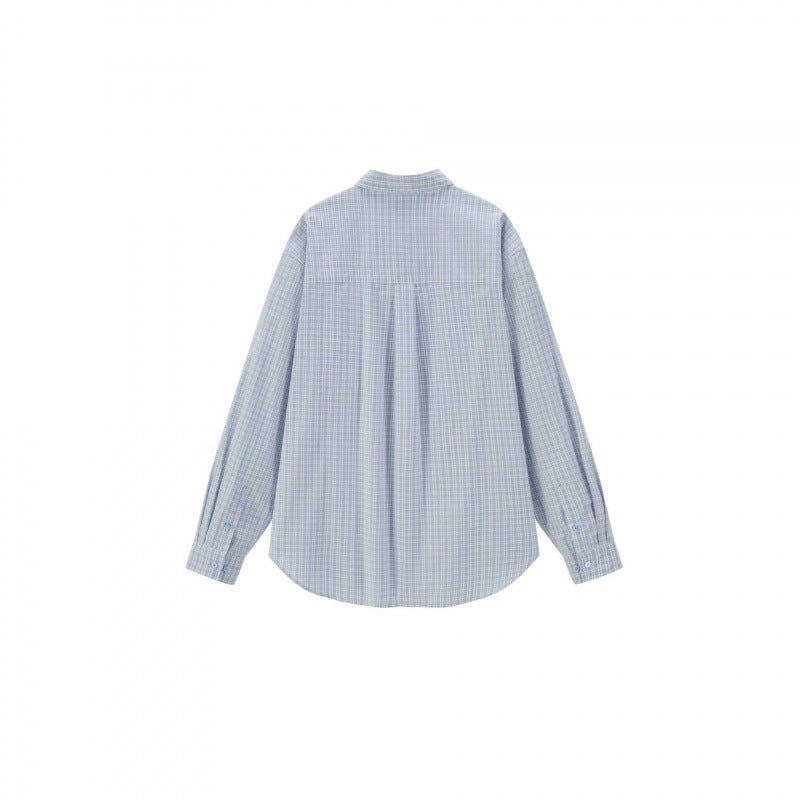 Unisex Weitgeschnittenes kariertes Overshirt mit aufgesetzter Brusttasche und abgerundetem Saum Shop Nory