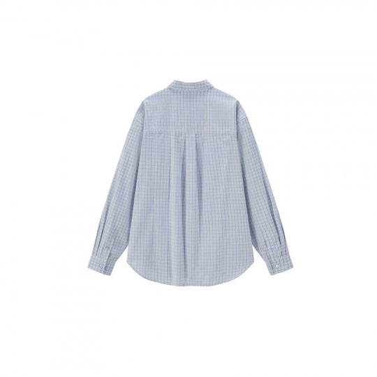 Unisex Weitgeschnittenes kariertes Overshirt mit aufgesetzter Brusttasche und abgerundetem Saum Shop Nory