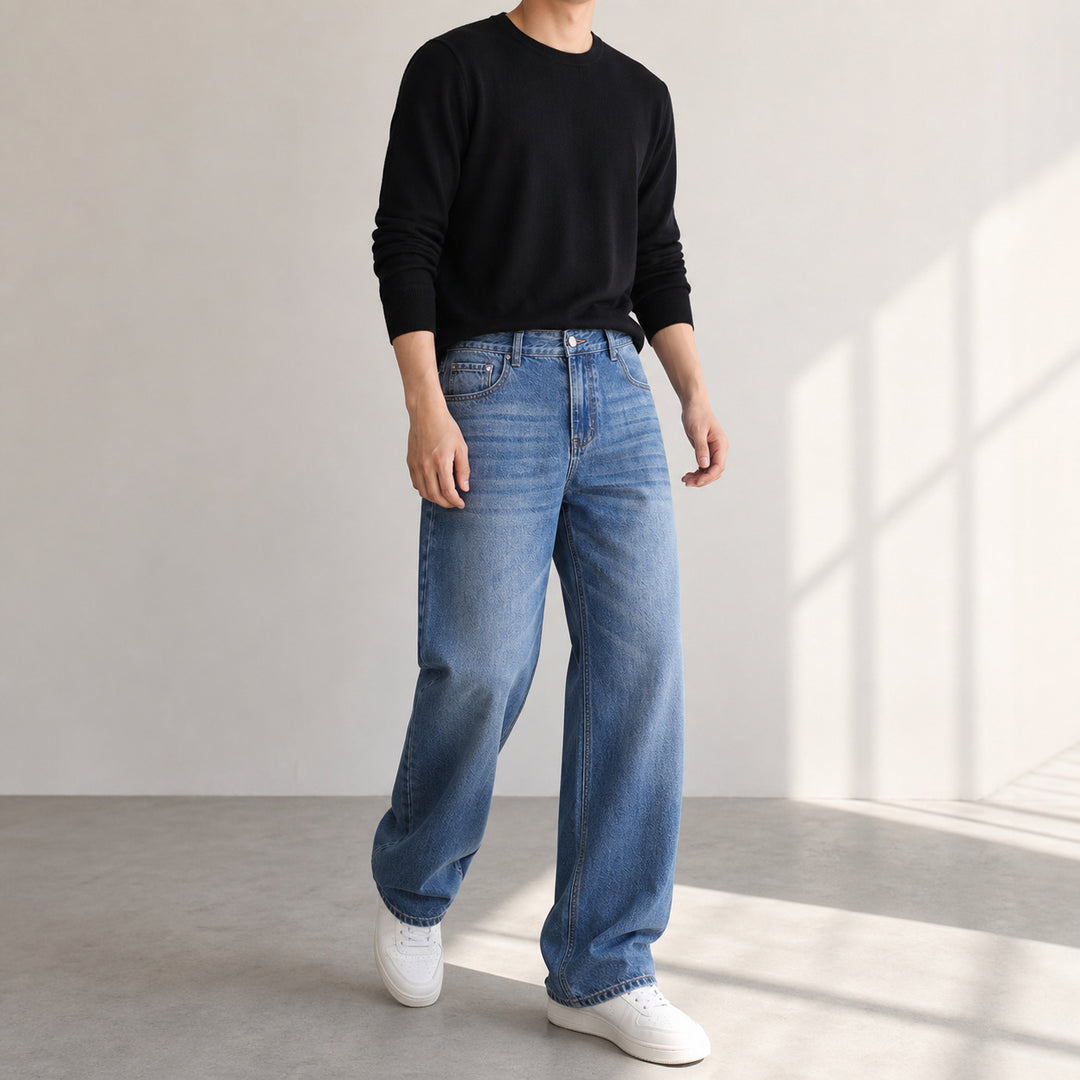 Damen High-Waist Wide-Leg Jeans aus softem Denim mit weitem Bein Shop Nory