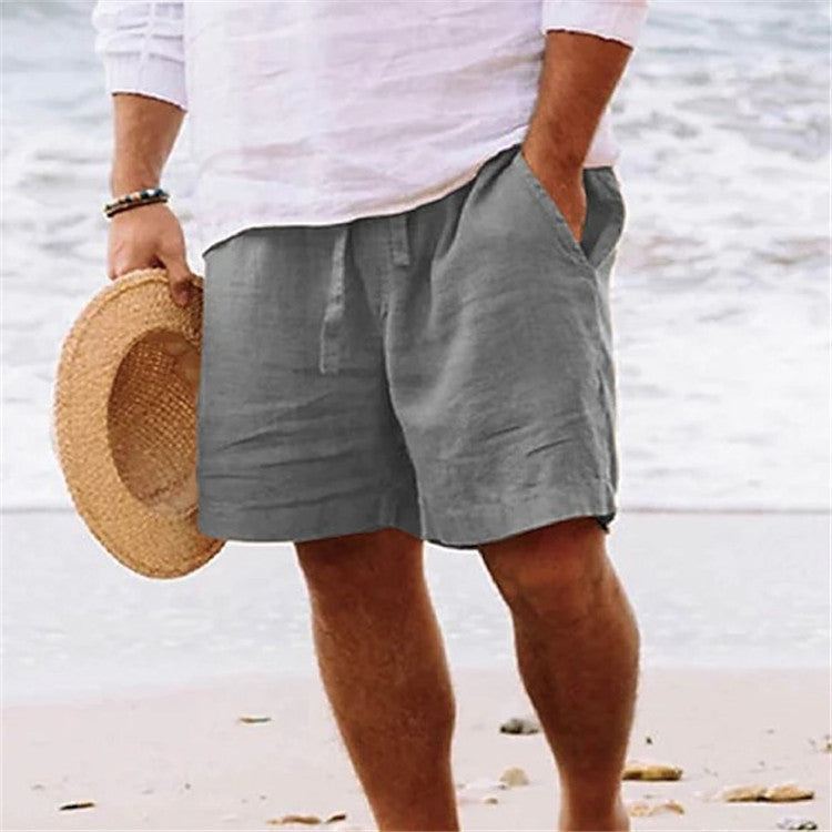 Herren luftige Leinen-Shorts mit elastischem Bund und praktischen Seitentaschen ShopNory