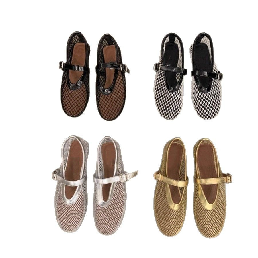 Damen Mesh-Slipper mit verstellbarem Riemen