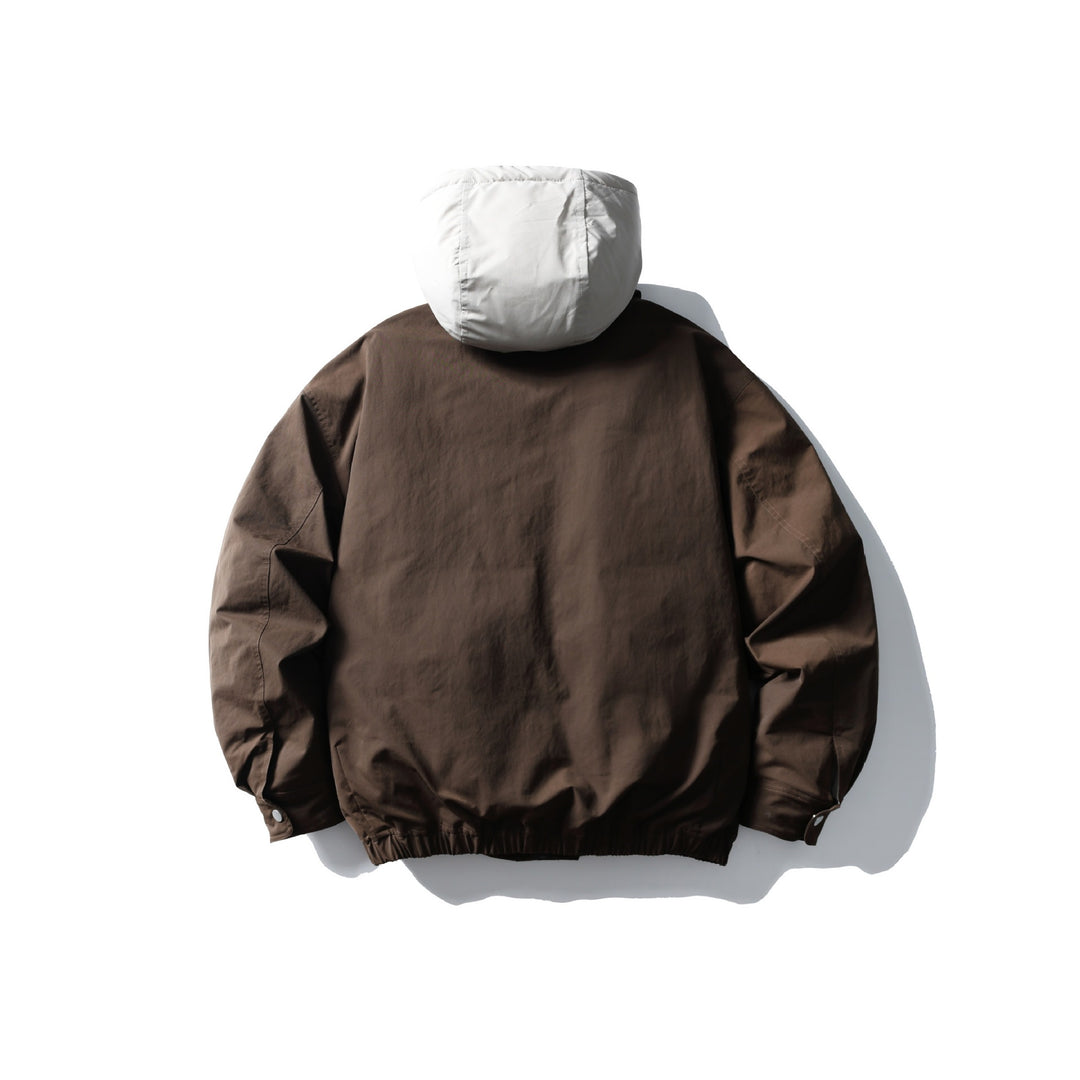 Herren Wattierte Übergangsjacke mit kontrastierender Kapuze und elastischem Saum Shop Nory
