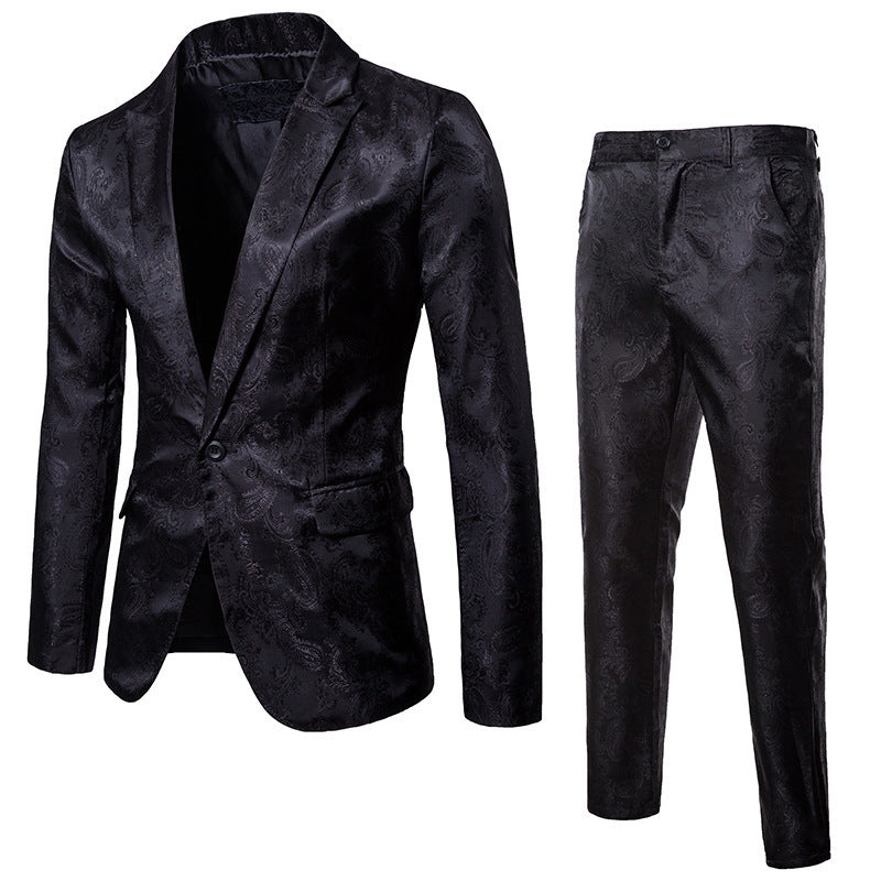 Herren elegantes Anzug-Set mit feinem Paisleymuster