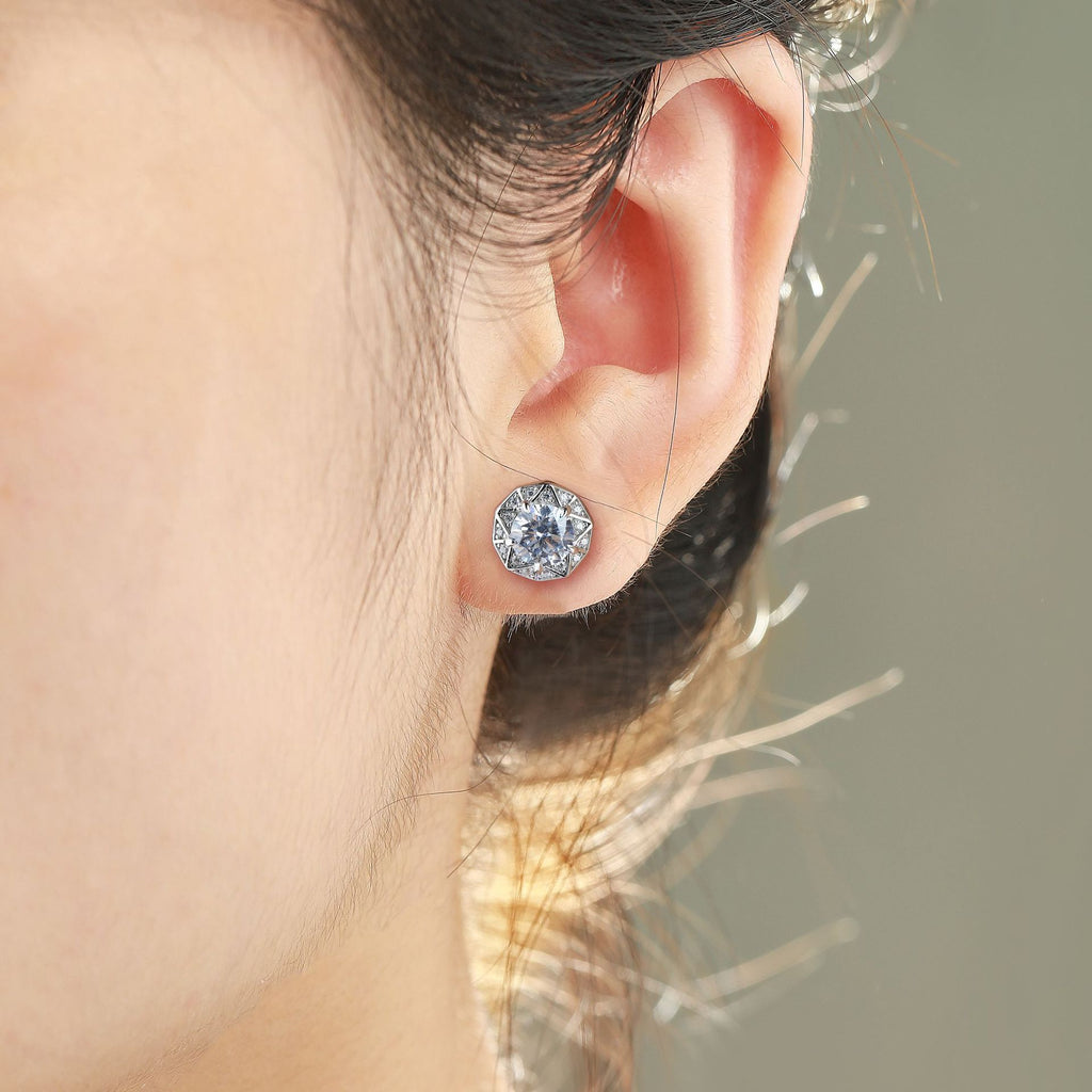 Damenohrringe mit elegantem geometrischen Design und funkelnden Zirkonia Shop Nory