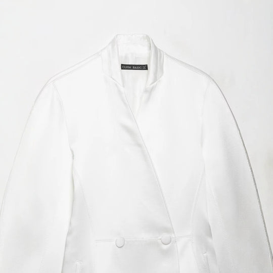 Damen Taillierter Doppelreihiger Blazer mit Stehkragen Shop Nory