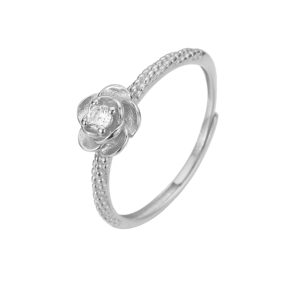 Damen Ring mit blütenförmigem Design und funkelndem Zirkonia Shop Nory