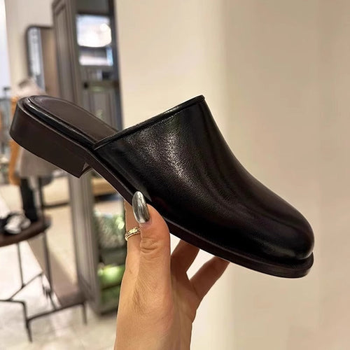 Damen elegante Pantoletten mit weichem Lederoberteil und komfortabler Innensohle