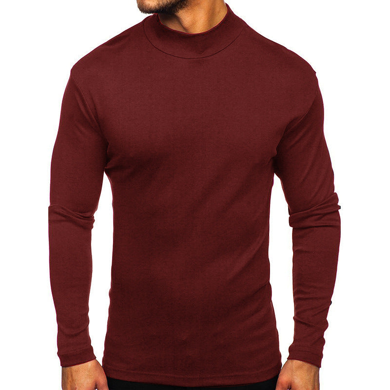 Herren Langarmshirt mit Stehkragen aus hochwertigem Material