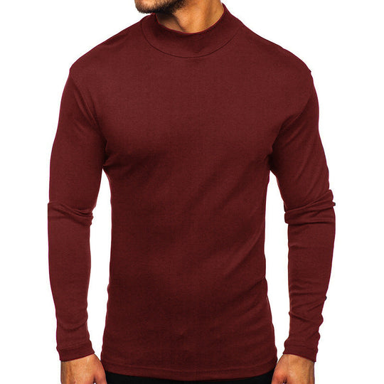 Herren Langarmshirt mit Stehkragen aus hochwertigem Material