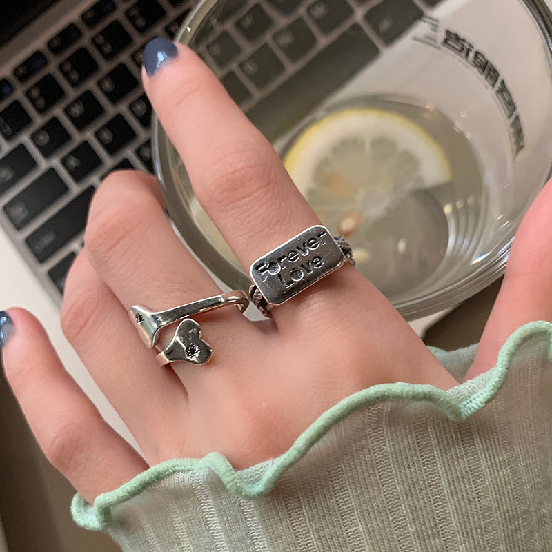 Damens Ring mit inspirierendem Schriftzug "Forever Love" Shop Nory