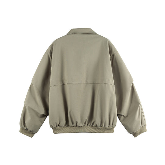 Unisex Oversize-Utility-Bomberjacke mit verdecktem Reißverschluss und elastischen Bündchen Shop Nory