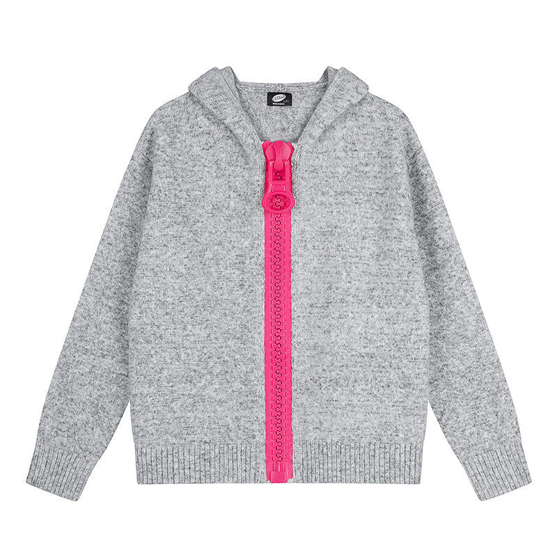 Damen Kapuzen-Strickjacke mit übergroßem Reißverschluss und softem Mohair-Mix Shop Nory