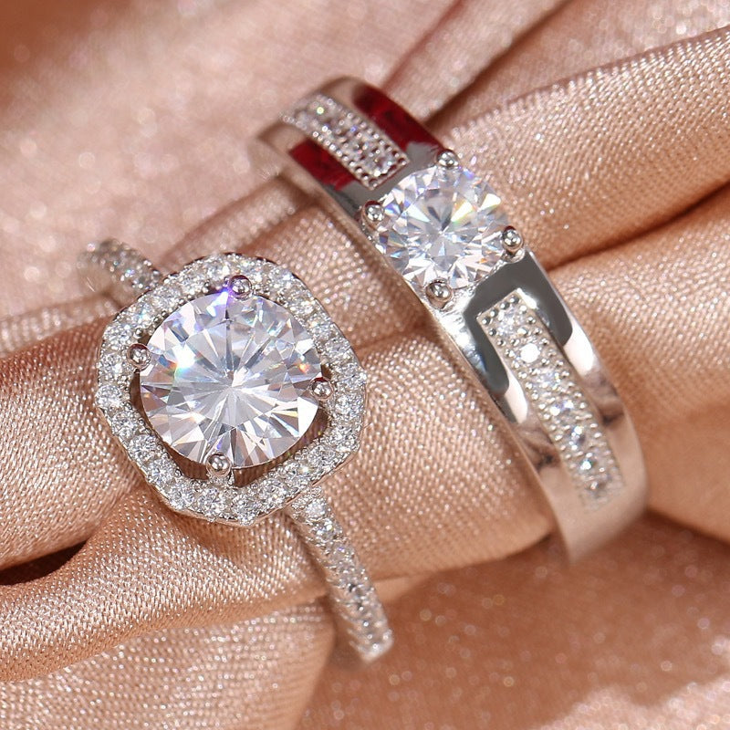 Damen Verlobungsring-Set mit funkelndem Zirkonia und klassischem Design Shop Nory