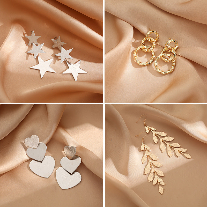 Damen Ohrringe mit geschichteten Sternendesign Shop Nory