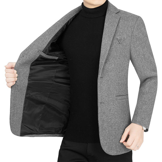 Herren Slim-Fit Sakko im Filzlook mit minimalistischen Pattentaschen Shop Nory