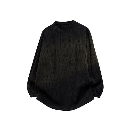 Unisex Oversize Strukturierter Rundhals-Pullover mit Ballonärmeln und abgerundetem Saum Shop Nory