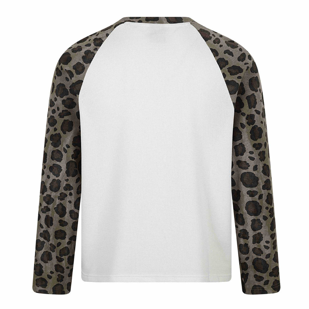 Damen Langarm-Thermo-Shirt mit Raglanärmeln und Leopard-Einsätzen Shop Nory