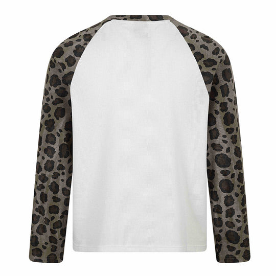 Damen Langarm-Thermo-Shirt mit Raglanärmeln und Leopard-Einsätzen Shop Nory