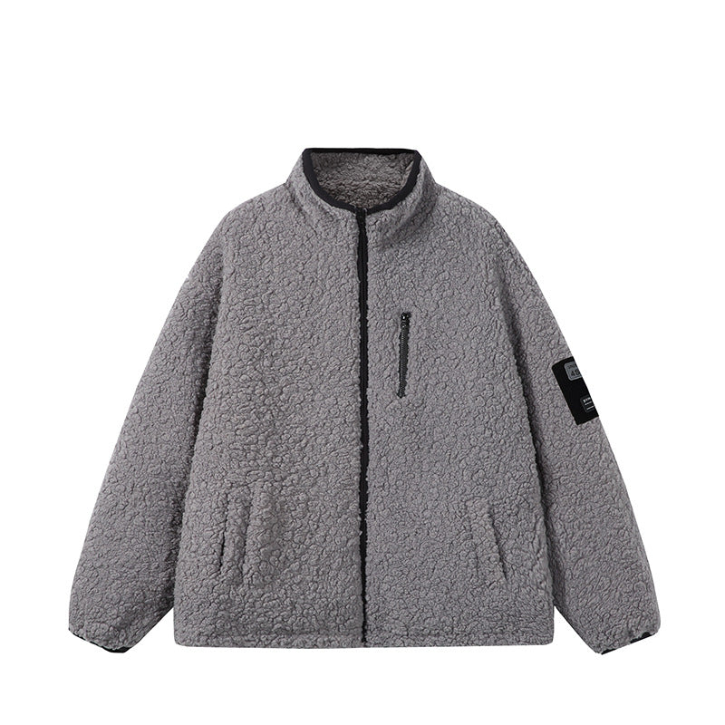 Unisex Teddy‑Fleece Jacke mit Stehkragen, hoher Wärme und kontrastierender Reißverschluss Shop Nory