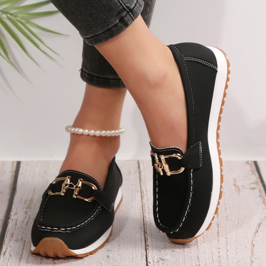 Damen Angesagte Plateau‑Loafer mit Gold‑Horsebit und gepolstertem Komfortfußbett Shop Nory
