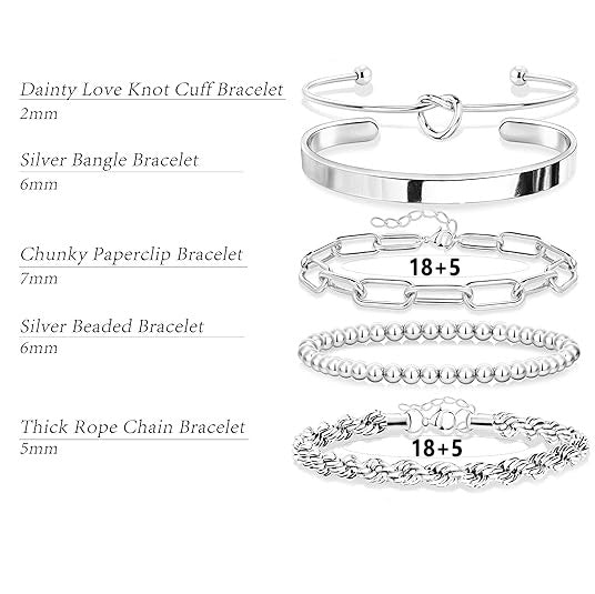 Damen Armreif und Kettenarmband Set Shop Nory