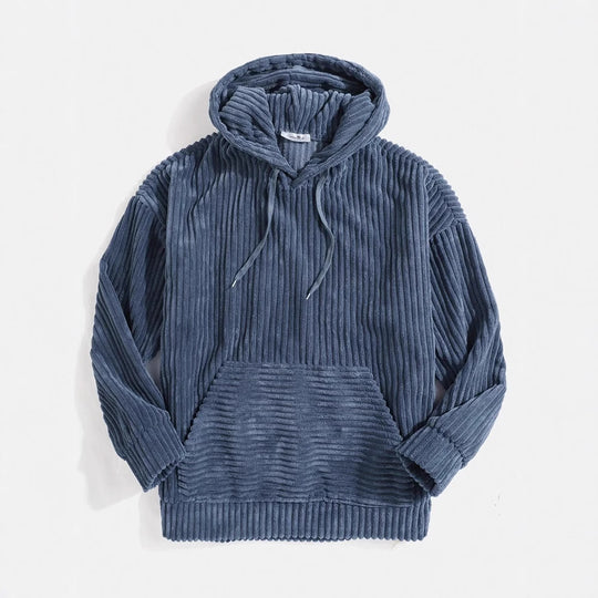 Unisex nan gerippter Samt-Hoodie mit Kapuze und Kängurutasche Shop Nory