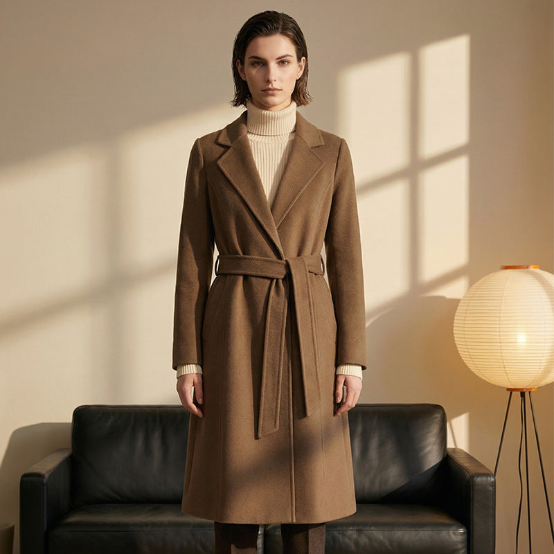 Damen Eleganter Wollmantel mit praktischen Taschen Shop Nory