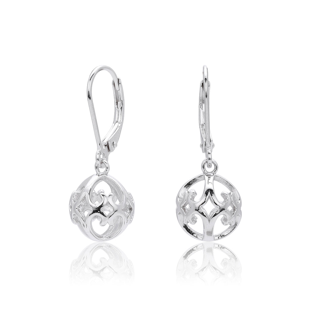 Damen Ohrhänger mit filigranem Design aus 925 Sterling Silber Shop Nory