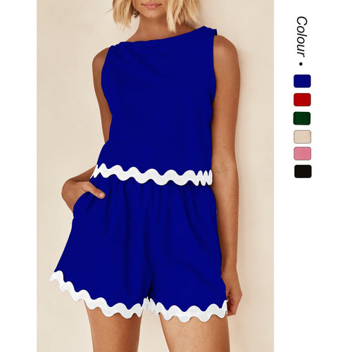 Damen Zweiteiler Set mit schickem Top und luftigen Shorts