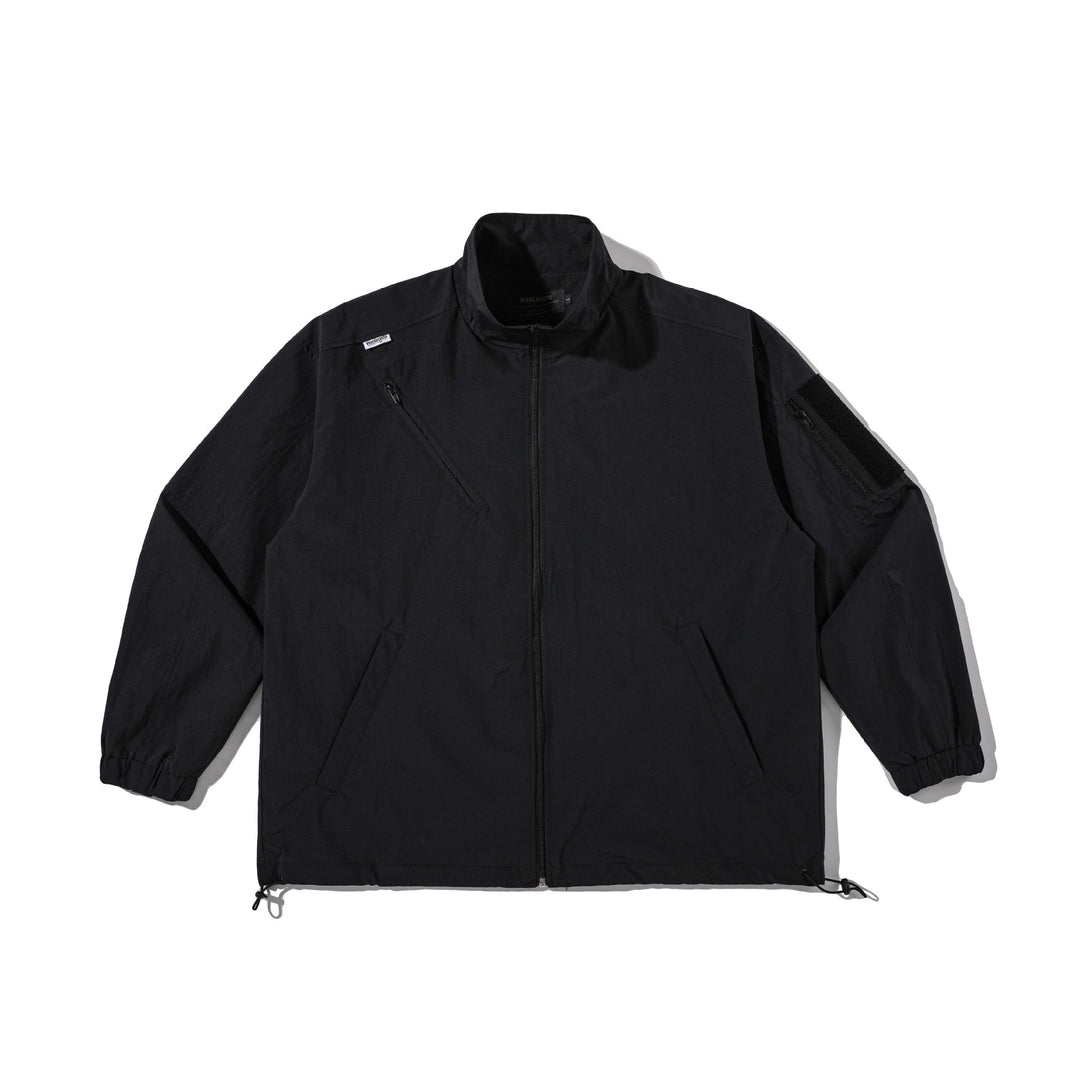 Unisex Leichtgewichtiger technischer Windparka mit Tunnelzug, Reißverschlusstaschen und Ärmel‑Utilitytasche Shop Nory
