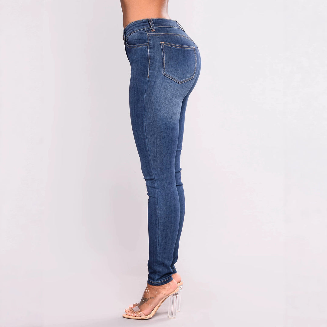 Damen Hochtaillierte Shaping-Skinny-Jeans mit sichtbarer Knopfleiste Shop Nory