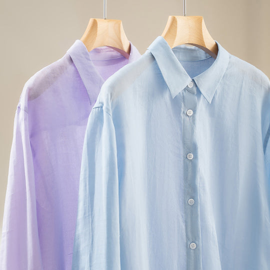 Damen Oversize-Hemdenbluse aus leichter Viskose‑Mischung mit klassischem Kragen Shop Nory