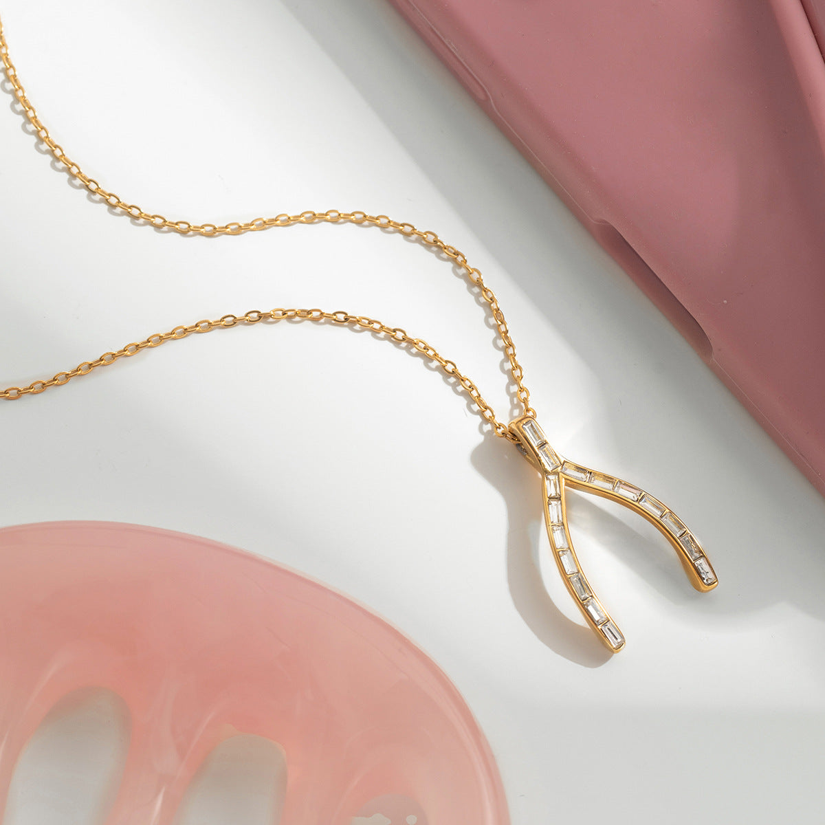 Damen Halskette mit elegantem Y-Motiv und verlängerbarem Design Shop Nory