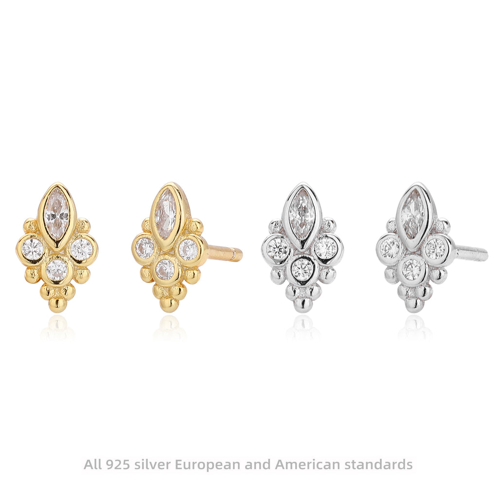 Damen Ohrstecker mit elegantem marquiseförmigem Design aus 925 Sterling Silber Shop Nory