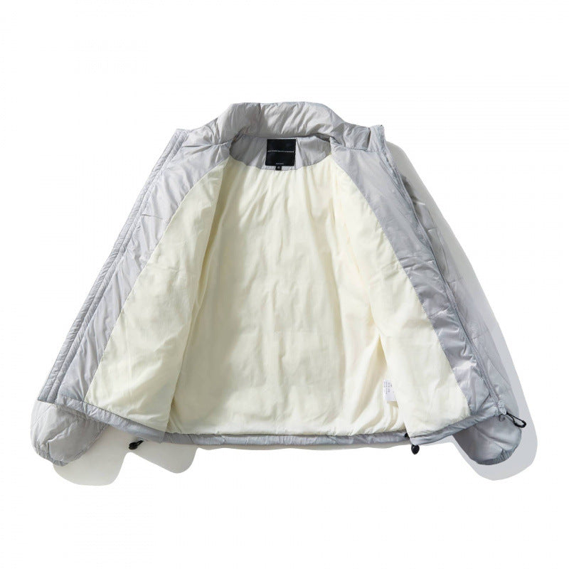 Unisex Ultraleichte gesteppte Kurzjacke mit geometrischer Steppung, Stehkragen und Tunnelzugsaum Shop Nory
