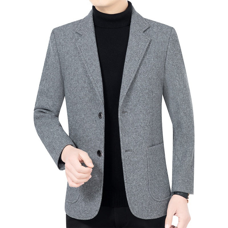 Herren Strukturierter Strickblazer mit Reverskragen und aufgesetzten Taschen Shop Nory