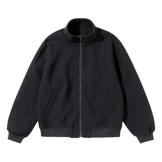 Unisex Kurz geschnittener kastiger Wollmix Blouson mit Stehkragen Shop Nory