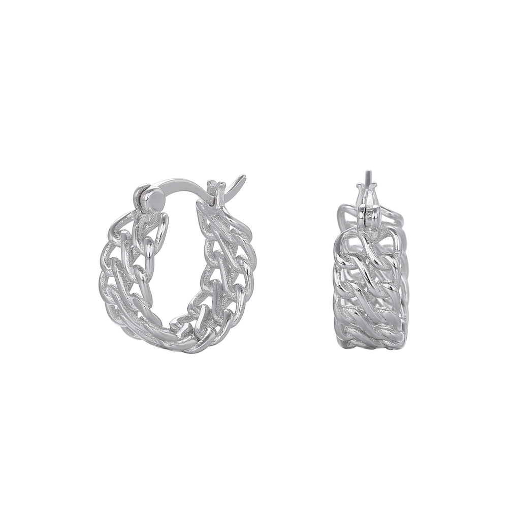 Damen Creolen mit kunstvollem, verwobenem Design aus 925 Sterling Silber Shop Nory