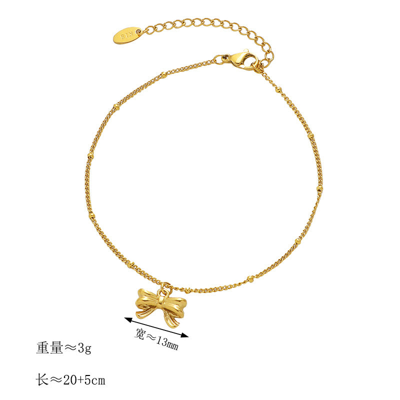 Damen Fußkette mit eleganten Schleifenanhänger Shop Nory