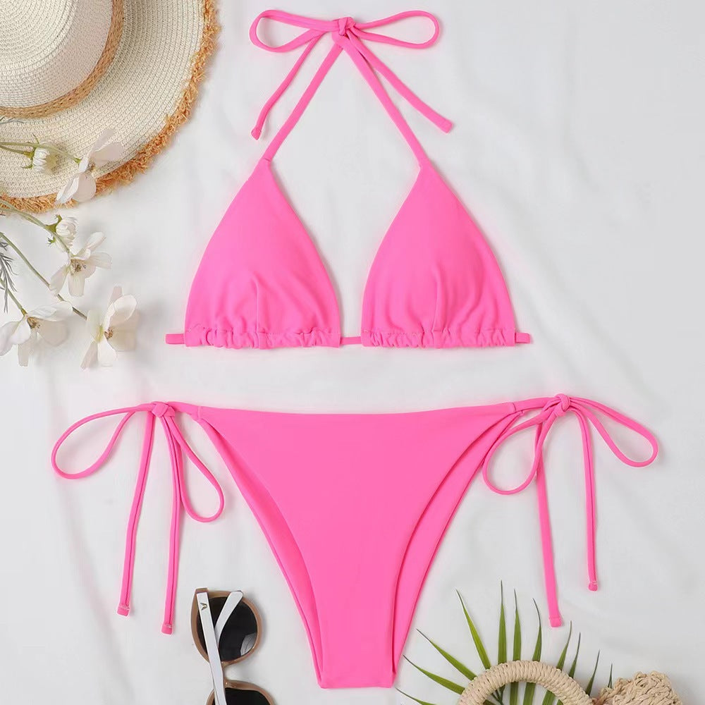 Damen Triangel-Bikini mit verstellbaren BindShopnoryändern und raffinierten Details
